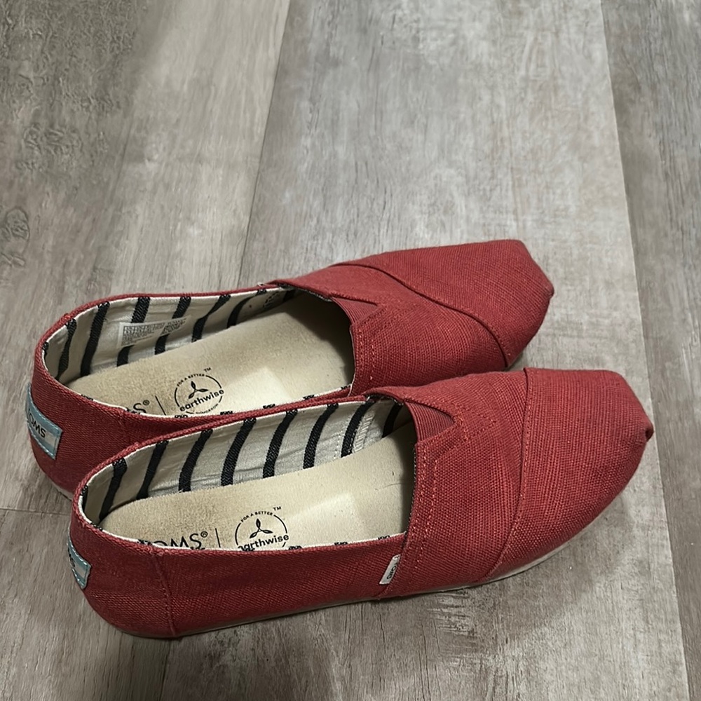 TOMS Crimson Canvas Slip-Ons